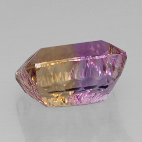 Amétrine bicolore naturelle taille émeraude, 14,23 ct, VVS