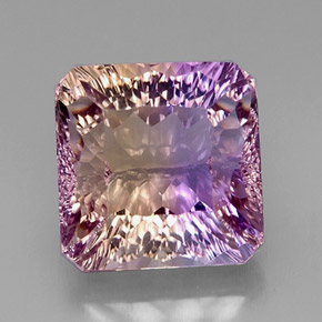 Amétrine bicolore naturelle taille émeraude, 13,21 ct, VVS