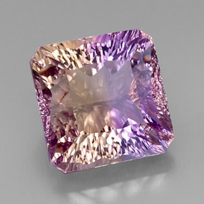 Amétrine bicolore naturelle taille émeraude, 13,21 ct, VVS