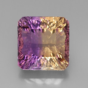 Amétrine bicolore naturelle taille émeraude, 11,34 ct, VVS