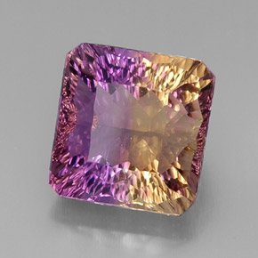 Amétrine bicolore naturelle taille émeraude, 11,34 ct, VVS