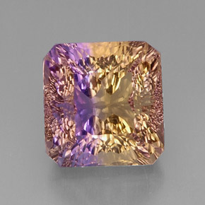 Amétrine bicolore naturelle taille émeraude, 12,72 ct, VVS