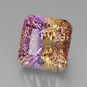 Amétrine bicolore naturelle taille émeraude, 12,72 ct, VVS