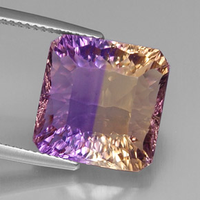 Amétrine bicolore naturelle taille émeraude, 11,58 ct, VVS