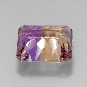 Amétrine bicolore naturelle taille émeraude, 10,76 ct, VVS