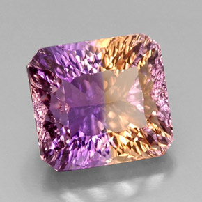 Amétrine bicolore naturelle taille émeraude, 13,58 ct, VVS