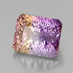 Amétrine bicolore naturelle taille émeraude, 14,73 ct, VVS-VS