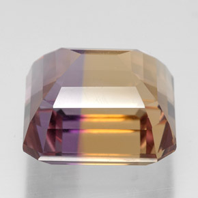 Amétrine bicolore naturelle taille émeraude, 10,20 ct, VVS