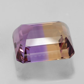 Amétrine bicolore naturelle taille émeraude, 9,08 ct, IF