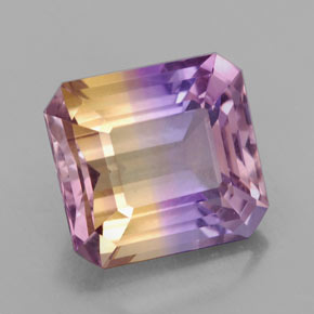 Amétrine bicolore naturelle taille émeraude, 6,91 ct, VVS