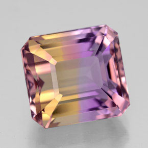 Amétrine bicolore naturelle taille émeraude, 7,14 ct, VVS