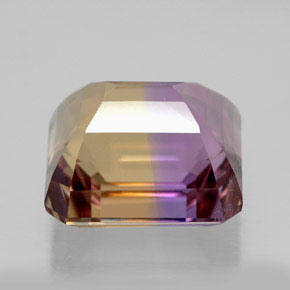 Amétrine bicolore naturelle taille émeraude, 7,14 ct, VVS
