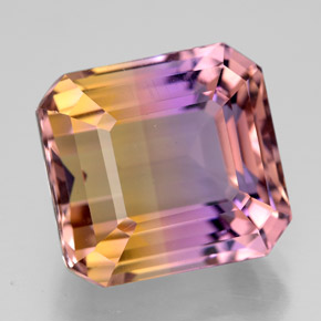 Amétrine bicolore naturelle taille émeraude, 10,74 ct, VVS