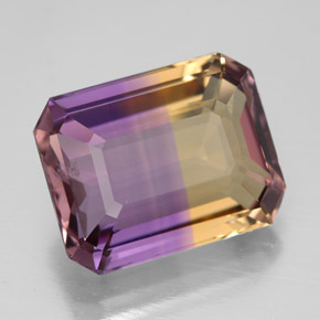 Amétrine Bicolore naturelle Taille émeraude, 9.07 ct, VVS