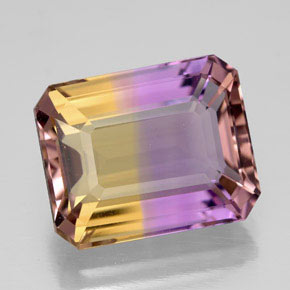 Amétrine Bicolore naturelle Taille émeraude, 8.63 ct, IF
