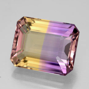 Amétrine Bicolore naturelle Taille émeraude, 8.63 ct, IF