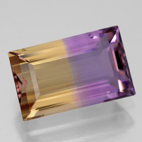 Amétrine bicolore naturelle baguette, 5,51 ct, VVS