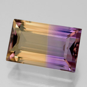Amétrine bicolore naturelle baguette, 5,51 ct, VVS