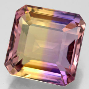Amétrine bicolore naturelle taille émeraude, 10,74 ct, VVS-VS