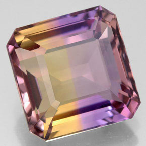 Amétrine bicolore naturelle taille émeraude, 10,74 ct, VVS-VS