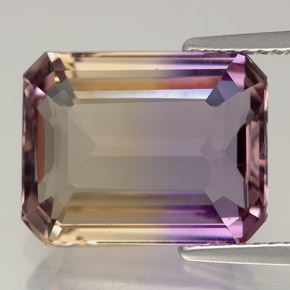 Amétrine Bicolore naturelle Taille émeraude, 7.91 ct, VVS-VS