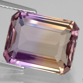 Amétrine Bicolore naturelle Taille émeraude, 7.91 ct, VVS-VS