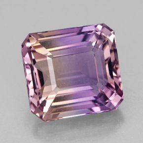 Amétrine bicolore naturelle taille émeraude, 9,87 ct, VVS