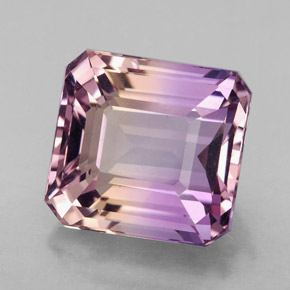Amétrine bicolore naturelle taille émeraude, 9,87 ct, VVS