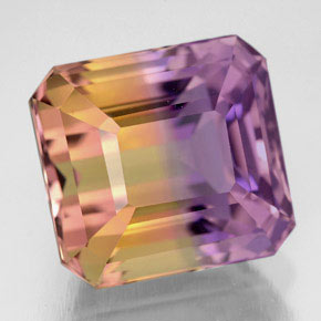 Amétrine bicolore naturelle taille émeraude, 10,62 ct, VVS