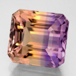 Amétrine bicolore naturelle taille émeraude, 10,62 ct, VVS