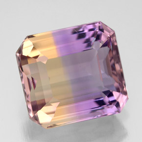 Amétrine bicolore naturelle taille émeraude, 6,61 ct, VVS