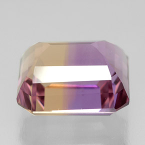 Amétrine bicolore naturelle taille émeraude, 6,61 ct, VVS