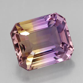 Amétrine bicolore naturelle taille émeraude, 8,32 ct, VVS