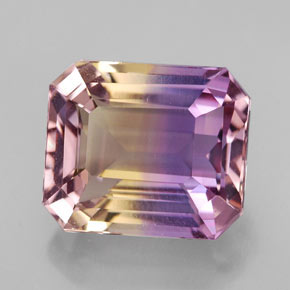 Amétrine bicolore naturelle taille émeraude, 8,32 ct, VVS