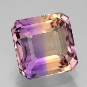 Amétrine bicolore naturelle taille émeraude, 5,91 ct, VVS