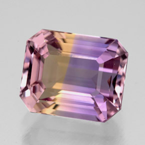Amétrine bicolore naturelle taille émeraude, 5,90 ct, VVS
