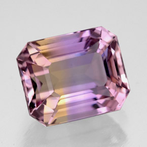 Amétrine bicolore naturelle taille émeraude, 5,90 ct, VVS