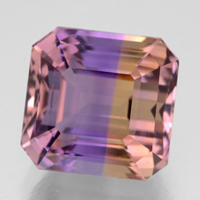 Amétrine bicolore naturelle taille émeraude, 8,63 ct, VVS-VS