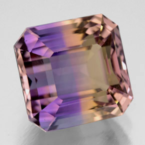 Amétrine bicolore naturelle taille émeraude, 8,63 ct, VVS-VS