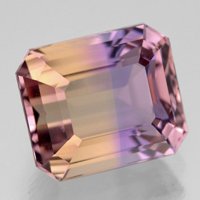 Amétrine bicolore naturelle taille émeraude, 8,48 ct, VVS