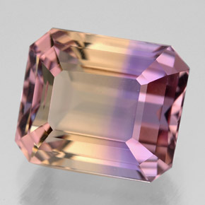 Amétrine bicolore naturelle taille émeraude, 8,48 ct, VVS