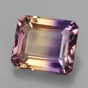 Amétrine bicolore naturelle taille émeraude, 10,02 ct, VVS