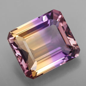 Amétrine bicolore naturelle taille émeraude, 10,02 ct, VVS