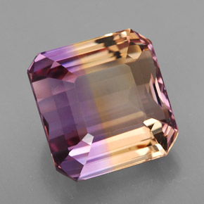 Amétrine Bicolore naturelle Taille émeraude, 7.60 ct, VVS
