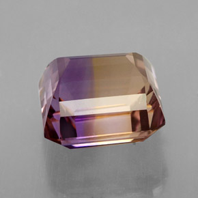 Amétrine Bicolore naturelle Taille émeraude, 7.60 ct, VVS
