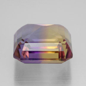 Amétrine bicolore naturelle taille émeraude, 11,38 ct, VVS