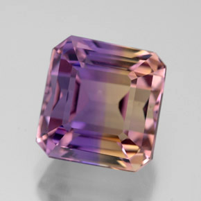 Amétrine bicolore naturelle taille émeraude, 6,30 ct, VVS