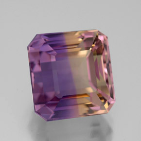 Amétrine bicolore naturelle taille émeraude, 6,30 ct, VVS