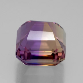 Amétrine bicolore naturelle taille émeraude, 6,30 ct, VVS