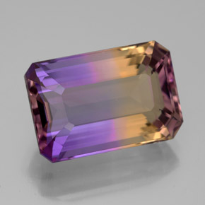 Amétrine bicolore naturelle taille émeraude, 6,91 ct, VVS